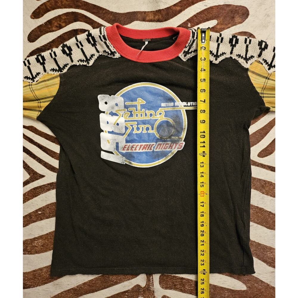 Free People Cody Swit Graphic Patchwork Oversized Top Women Reworked RARE Sz Xs - Picture 9 of 9